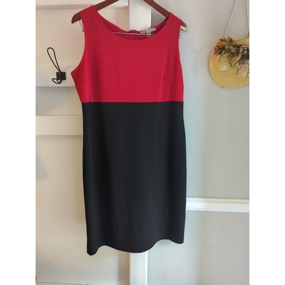 Vintage Danny & Nicole Women's 16P Red & Black Dress Suit Set Cropped Jacket - Picture 8 of 11